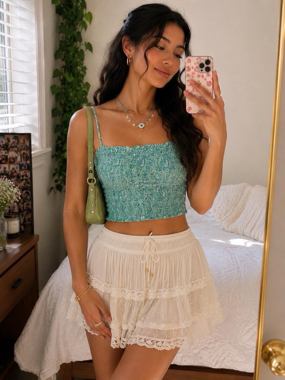 Roller Rabbit x Target Blue Floral Crop Top with Adjustable Straps Size Large